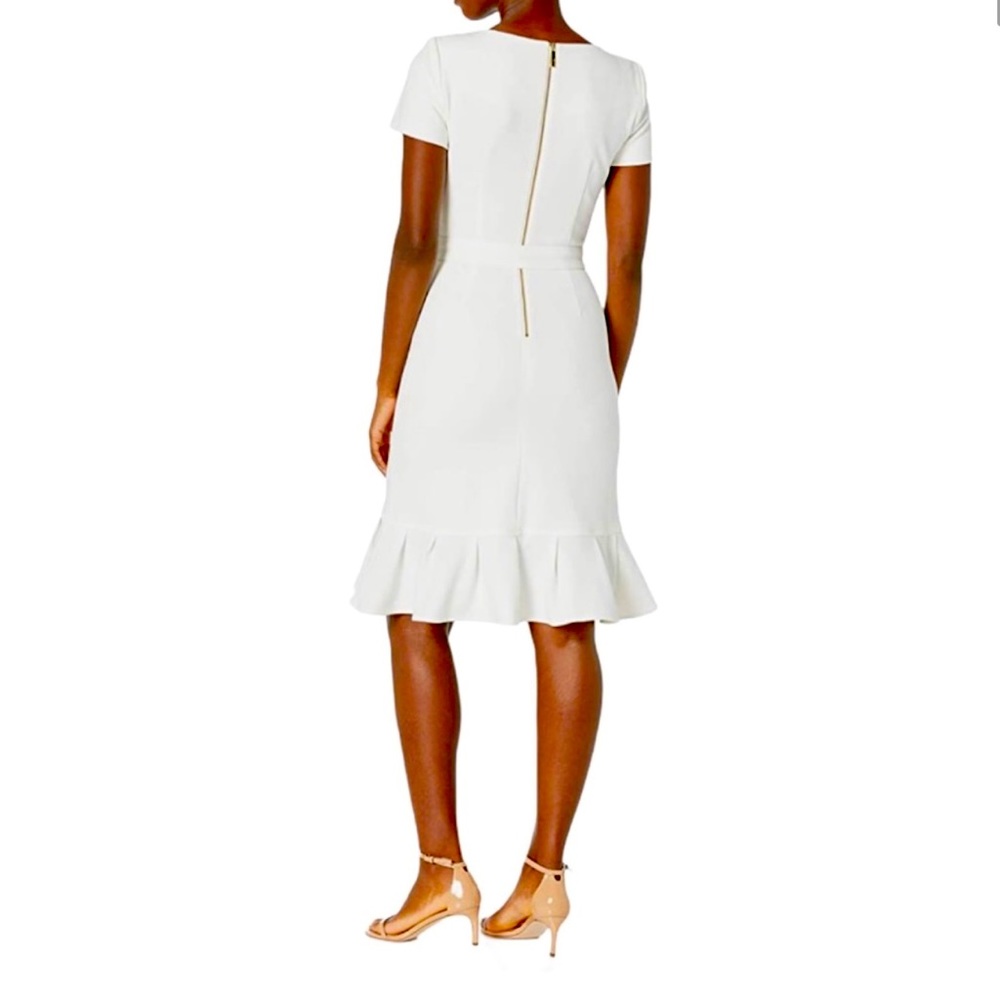 New! Calvin Klein Short Sleeve Ruffle Tulip Dress